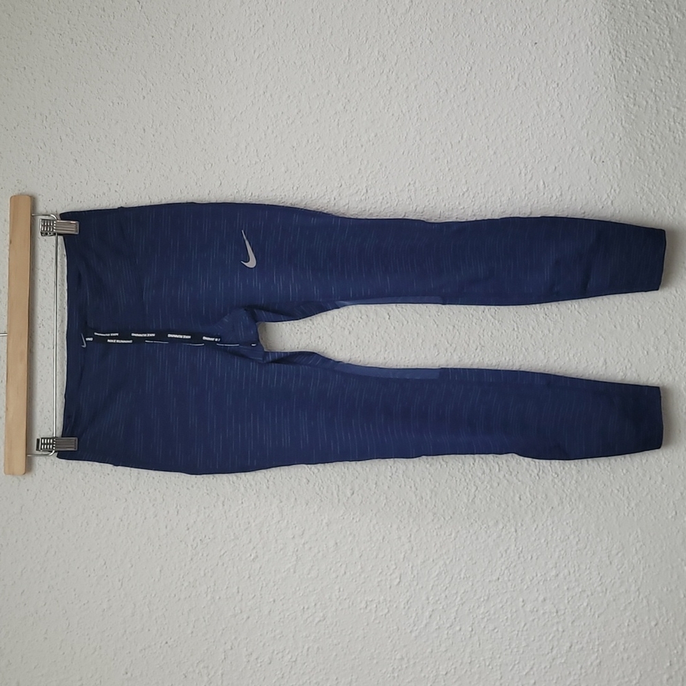 Nike Running Dri Fit Blue Leggings; Size Small